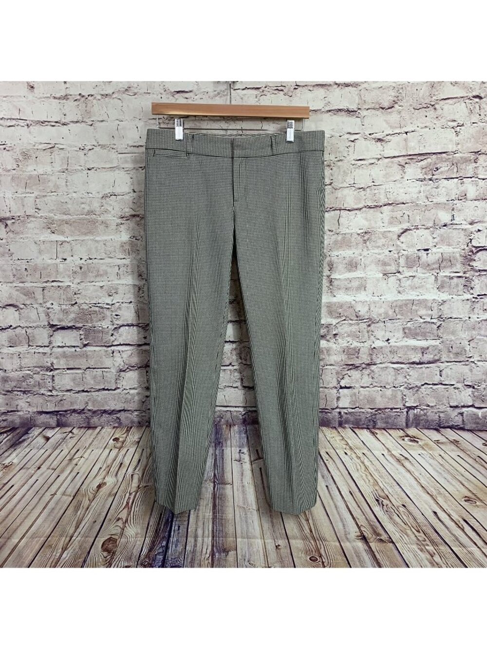 Banana Republic Black White Check Sloan Ankle Crop Pants